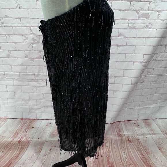 Women's Tube Sequin Fringe Mini Bodycon Dress - Wild Fable Dark Gray  size Large - Picture 4 of 8